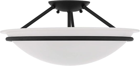 Livex Lighting 4824-04 Newburgh 3-Light Ceiling Mount, Black