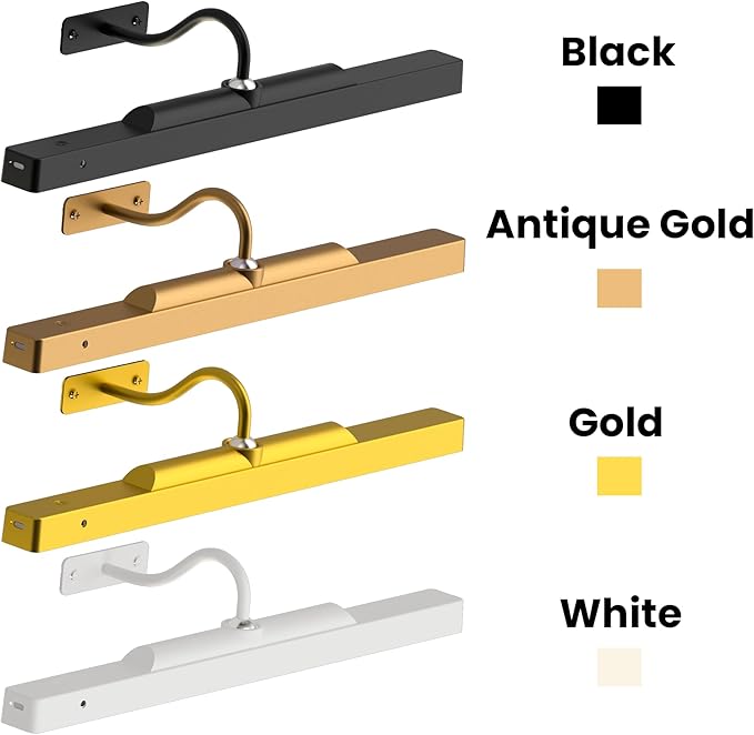 3Pack Picture Light Battery Operated, 16in Picture Light for Wall, 5000mAh Cordless Wall Lights with Controller,Art Light with Dimmable Cordless for Wall Painting,Frame, Portrait, Dartboard- Black