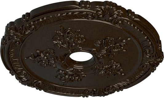 Ekena Millwork CM26ATBZS 26" x 3-3/4" x 1-1/2" Attica With Rose Ceiling Medallion, Bronze