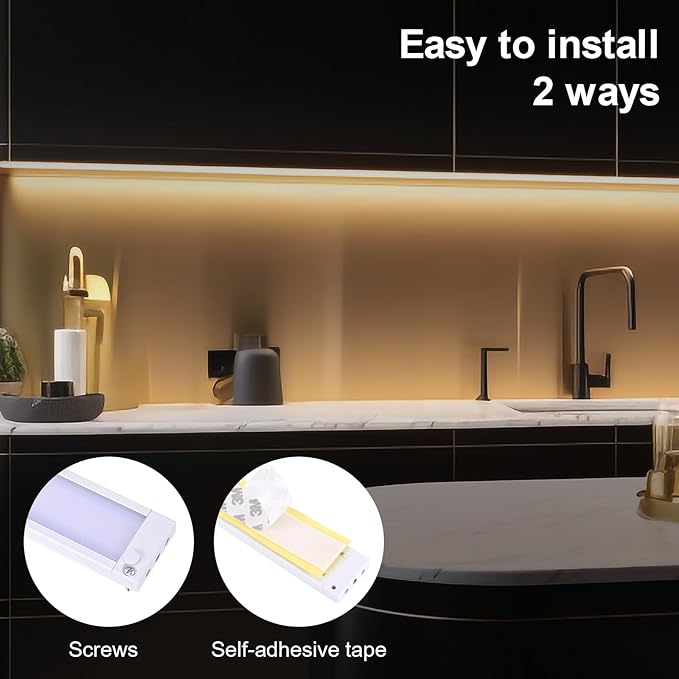6pack 12inch Dimmable LED Under Cabinet Light Kit, 2700K to 6000K Smart LED Under Counter Lighting Fixture, Compatible with Alexa, Google Assistant, for Kitchen, Pantry, Shelf (White)