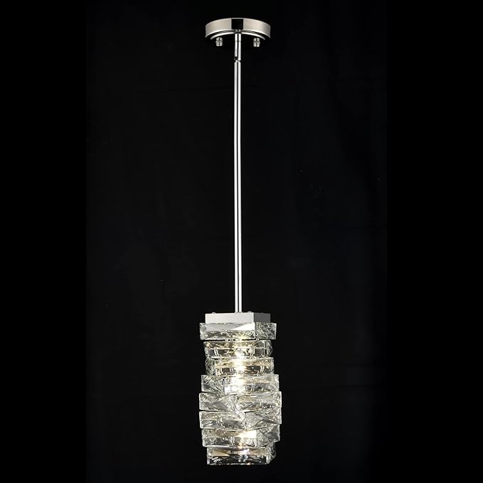 Modern Crystal Pendant Light Bathroom LED Chrome Mini Pendant Lights Kitchen Island, 8W, 4000K, NOT Dimmable