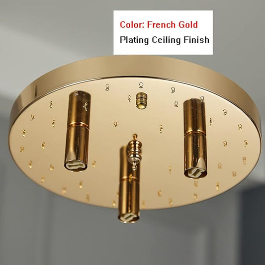 Round Crystal Lamp Chandelier,Modern Gold G9 Ceiling Mount Fixture Dia.9.85" x H8.25 for Living Room Dining Room Hallway (3 Light) …