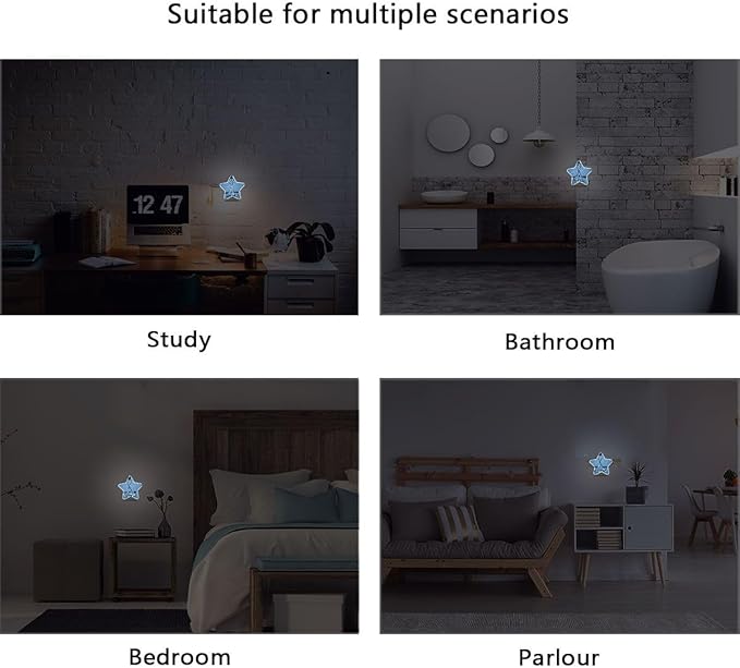 Ice Hockey Sticks and Puck Plug in LED Night Light Lamp with Dusk to Dawn Sensor for Hallway, Kitchen, Bathroom, Bedroom - Star Shaped Decor