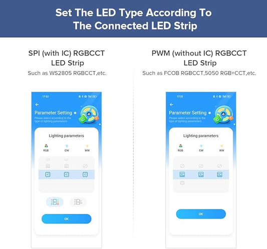 BTF-LIGHTING SP630E Bluetooth Controllers 4 Zones 2.4GHz RF RB4 Remote Kit Support FCOB COB SMD PWM RGBCCT RGBWW LED Strip DC5V DC12V DC24V