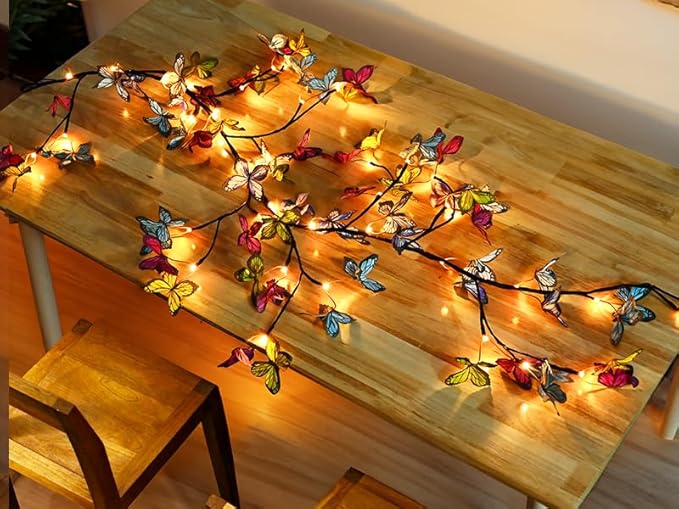 Bexdir Lighted Willow Vine 6FT, Enchanted Willow Vine Lights Battery Operated with Butterfly Decoration Plug in, Vine Lights for Wall Chirstmas Holiday Fireplace Decor