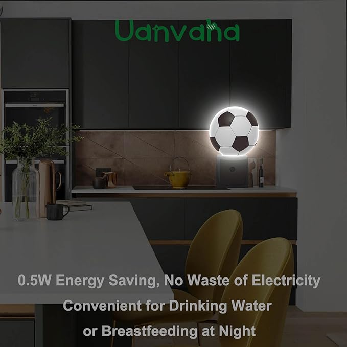 American Football Night Light Popular Sports Play Soccer Ball LED Dusk to Dawn Plug-in Nightlight Auto Sensor for Bedroom Bathroom Hallway Living Room