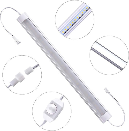LABOREDUCER Under Cabinet Lighting Wired Plug in or Hardwired Warm White 2700K,8 Pack 11inch Linkable Dimmable LED Under Cabinet Lights with Power Adapter,24V Under Counter Lights for Kitchen