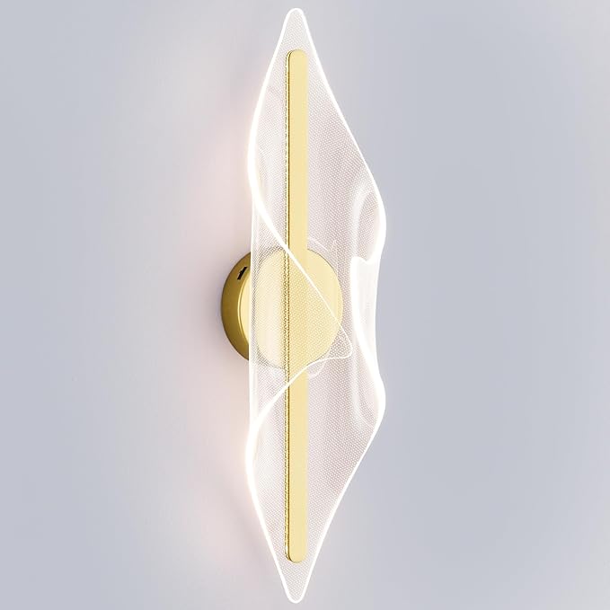Gold Wall Sconce Modern Wall Lighting LED Dimmable Wall Lamp for Living Room Hallway Bathroom Bedroom 22.4In