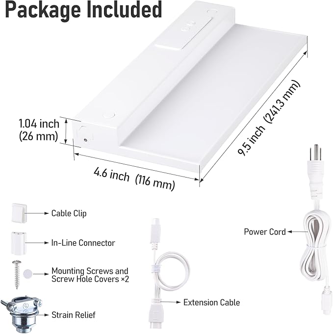 TORCHSTAR Ultra-Slim LED Under Cabinet Lighting Fits 12 Inch Cabinets, 5CCT 8W 600LM, Hardwired & Plug-in, 120V CRI90 Linkable Dimmable Thin Under Counter Lights for Kitchen, ETL T24