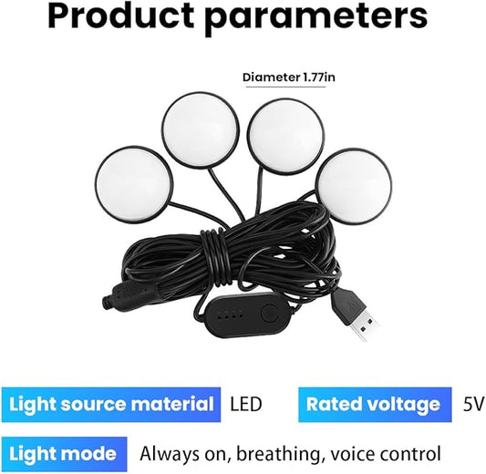 BESULEN Car Interior LED Lights, Automotive Ambient Neon Light Kit with USB Port, Car Accessories, Gifts for Men and Women, 4 in 1 Decoration Lights for Car, Garden, Home, Party(Green)