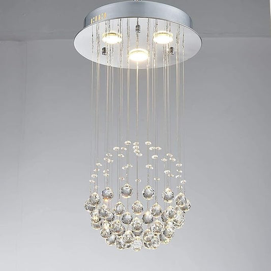 Saint Mossi 3-Lights K9 Crystal Chandelier Modern Chandelier Light Fixture,Mini Chandelier Small Chandelier Modern Flush Mount Ceiling Light Fixtures,H22 X D13