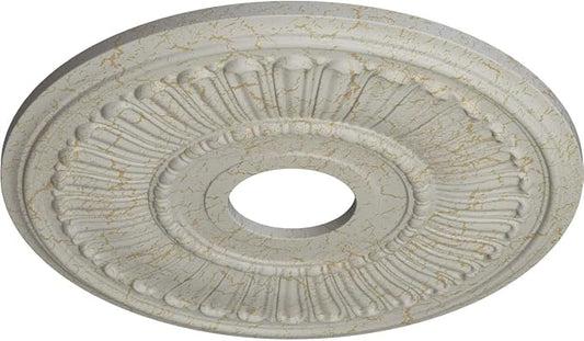 Ekena Millwork Melonie Ceiling Medallion, Pot of Cream Crackle