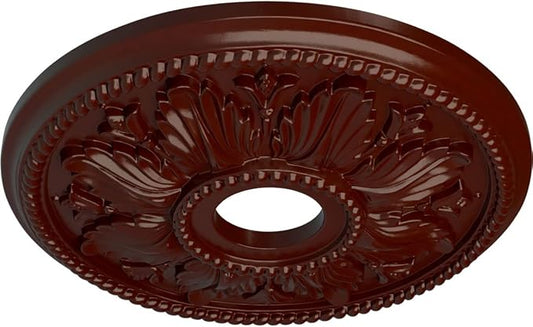 Ekena Millwork CM18ED1BMF Edinburgh Ceiling Medallion, Brushed Mahogany