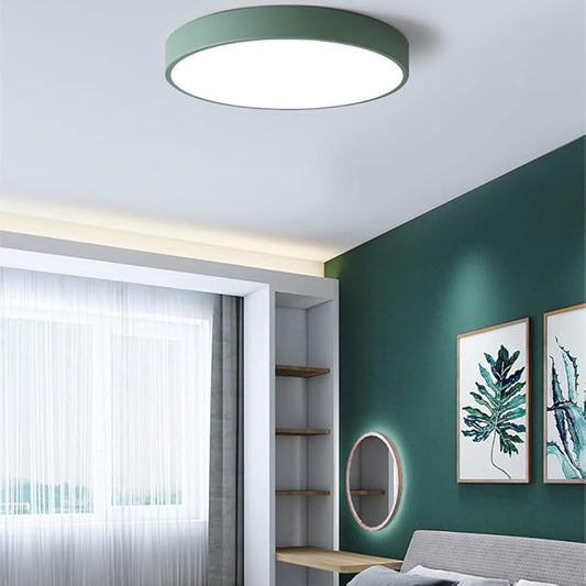 LED Ceiling Light Fixture,20 Inch Modern Round Recessed Ceiling Lights,3000K-6000K Ceiling Lamp Dimmable Light,36W Green Close to Ceiling Lighting Flush Mount Living Room Bedroom