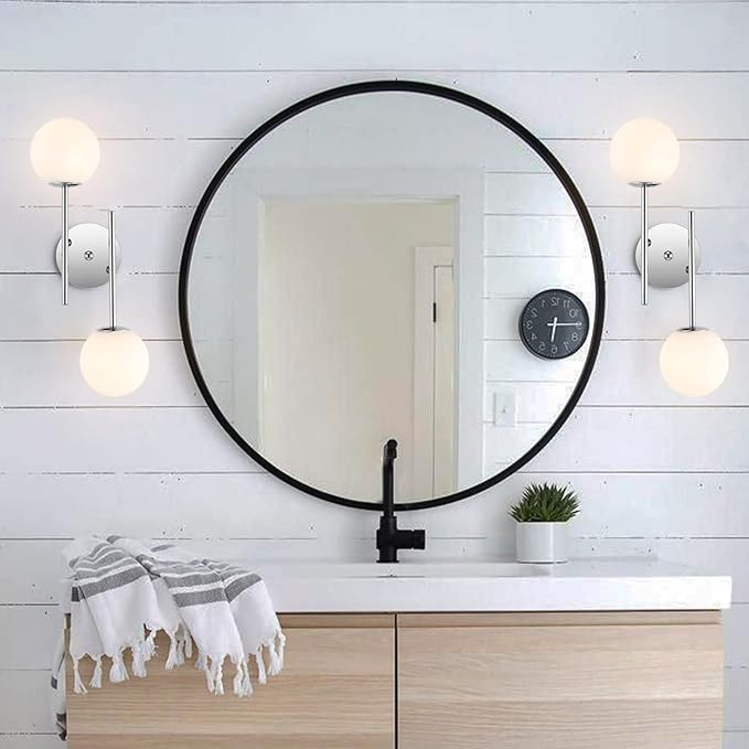 BYOLIIMA Modern Chrome Wall Sconce, 7.5" W x 20" H, G9 Base, Fully Dimmable, Ideal for Bathroom, Kitchen, Living Room, Office