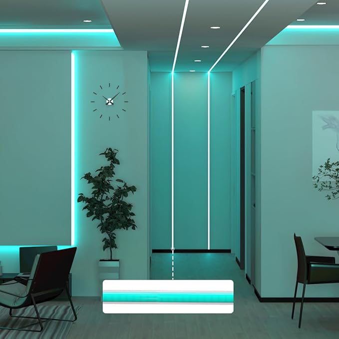 BTF-LIGHTING FCOB COB 3mm Width UL Listed Super Narrow Flexible Uniform LED Strip Light Ice Blue 16.4FT DC12V CRI 90+ Dimmable LED Ribbon for Kitchen Home Indoor Decor(No Adapter or Controller)