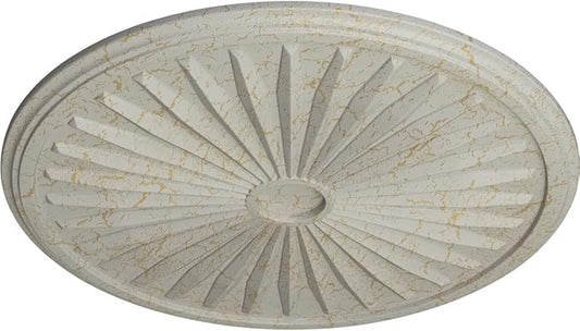 Ekena Millwork Leandros Ceiling Medallion, Pot of Cream Crackle