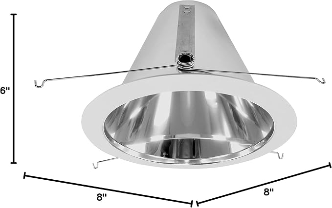 NICOR Lighting 6 inch Clear Reflector Cone with White Trim, Fits 6 inch Housings (17552A)