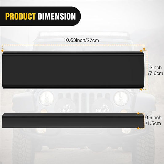 Nilight 12 Inch LED Light Bar Cover 2 PCS Black Protective Covers Durable Polycarbonate Lens Waterproof Dustproof Scratch-Proof for Double-Row Lights Off Road Driving Lighting