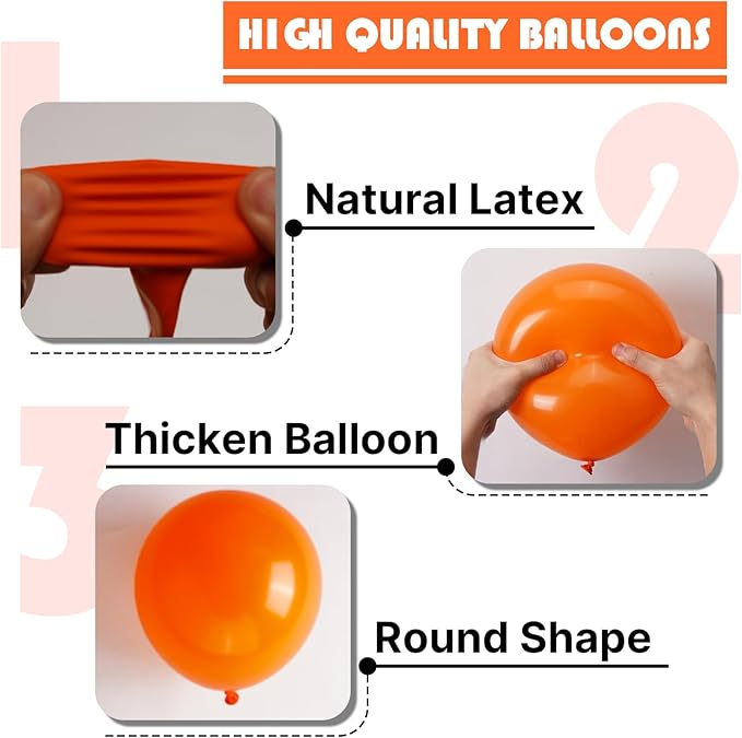 PartyWoo Orange Balloons 145pcs Different Sizes of 18 12 10 5 Inch Matte Fall Balloon Arch Kit Garland for Thanksgiving Halloween Little Cutie Baby Shower Birthday Party Decorations Orange-Y9