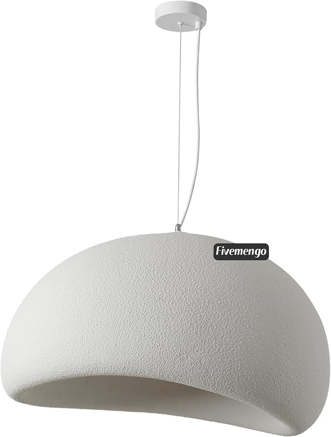 27.6in Wabi Sabi Pendant Light, Kitchen Island Lighting Fixture Ceiling Mount Japanese Lamp Japandi Chandelier for Dining Living Room Hallway Bedroom Restaurant Hanging Lamp, White 1 Pack