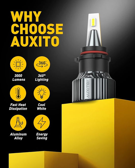 AUXITO PSX26W LED Fog Light, 6000LM 30W, Super Bright 12278 Fog Light Replacement, 6500K Cool White, H28W Fog Bulbs for Cars, Trucks