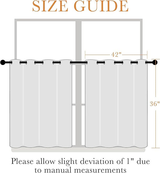 PONY DANCE Blackout Curtains for RV Camper Windows, Privacy Thermal Insulated Mini Curtains & Drapes for Bedroom Bathroom Kitchen Door Window Farmhouse Cover(2 Panels, W 42 x L 36 inches, Light Taupe)