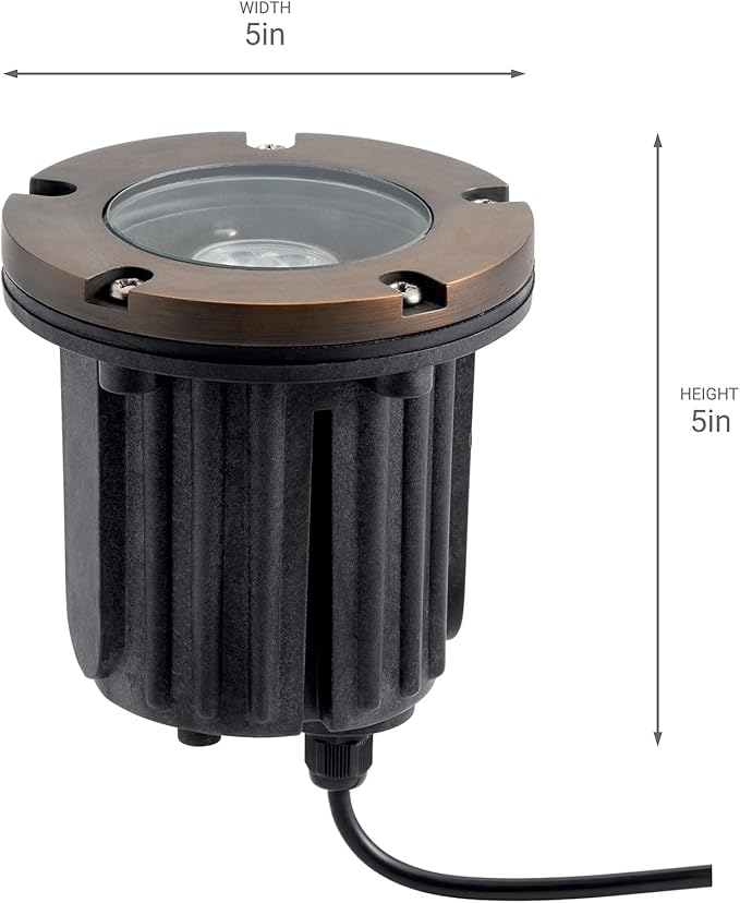 Kichler 12V In-Ground Brass Trim in Centennial Brass, Durable Landscape Lighting Accessory, 15495CBR