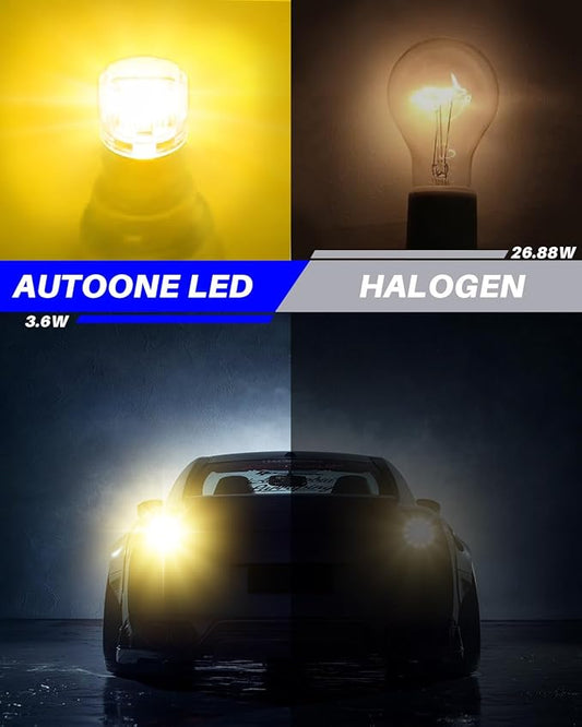 AUTOONE Upgraded 1156 LED Bulb Amber, Super Bright 7506 1003 1141 BA15S P21W LED Replacement with Projector for Front Rear Turn Signal Bulb DRL Marker Blinker Parking Running Lights, Pack of 2