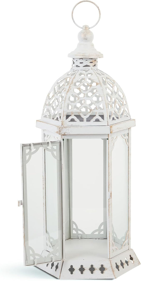 Zingz & Thingz Fancy Antique Style Candle Lantern Holder, Decorative Light Home Decor, 15.75" Tall, Graceful Lantern