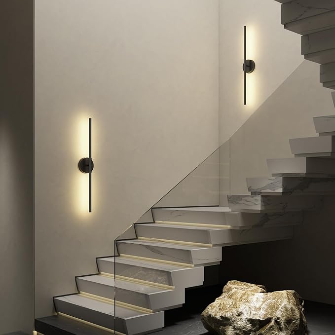 JOFIOS Battery Operated Wall Sconces Set of 2, 360°Rotation Wireless Rechargeable Wall Lights: Dimmable Detachable Wall Lamp with Remote Control, 3000K-6000K Infinite Dimming Wall Sconce 34.7 Inch