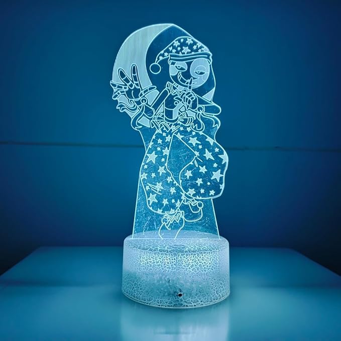 3D Illusion Night Light LED Lamp with Remote Control 16 Color Changing Visual Bedroom Decoration (Moondrop)
