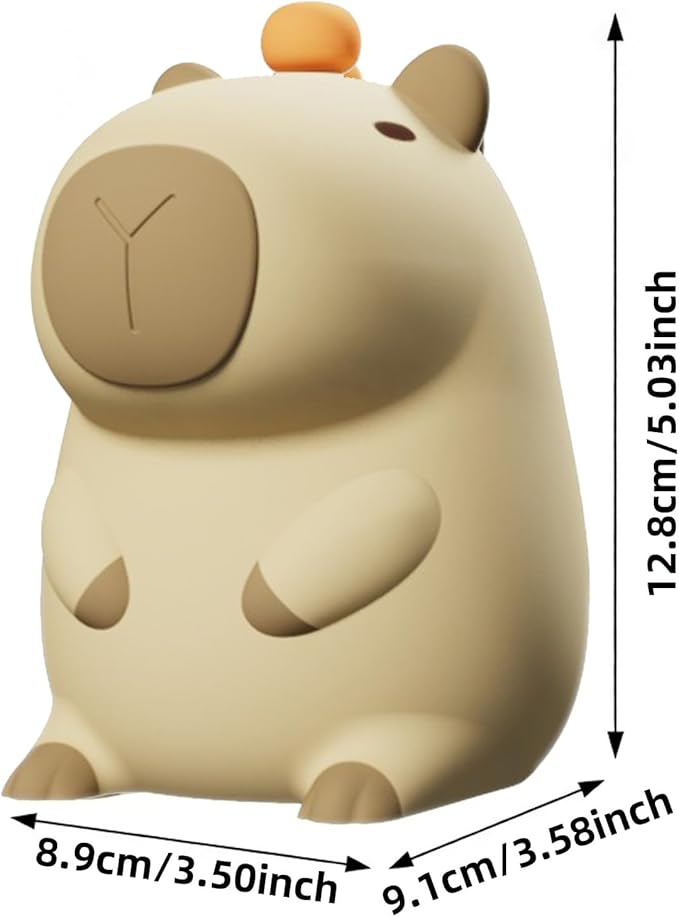 Night Light,Cute Tangerine LED Squishy Novelty Animal Night Lamp,Dimmable Soft Silicone Nursery Nightlight for Kids, Rechargeable Bedroom Touch Lamp, Dorm Decor, Gift(Capybara)