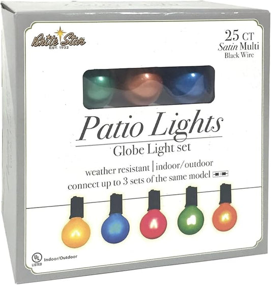 Brite Star 25 Count Satin Multi-Colored G40 Light Set, Multicolor (96-500-00)