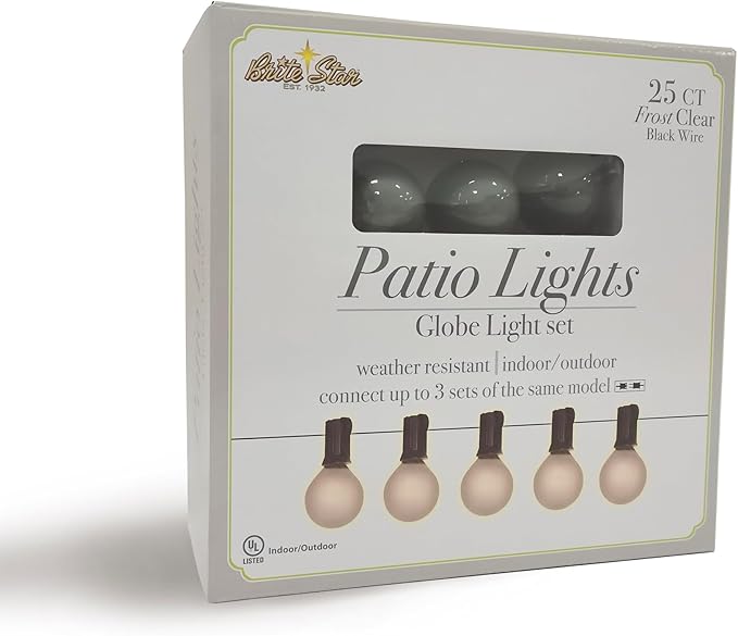 Brite Star 25 Count Frosted Clear G40 Light Set