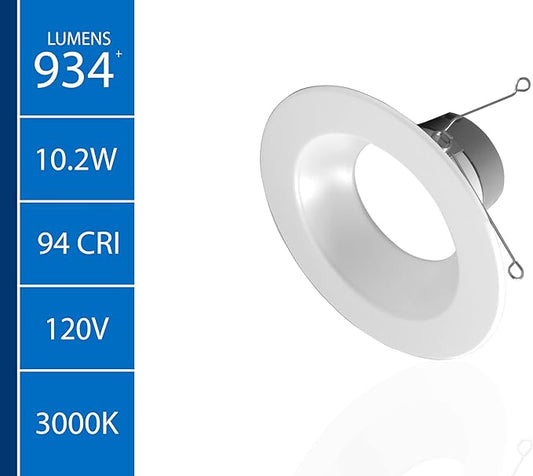 DLR56(v6) 5/6-inch White 900 Lumen 3000K Recessed LED Downlight (12 Pack) (DLR566091203KWH-12PK)