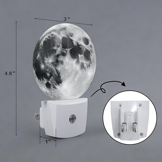 Moon Planet Night Light Plug-in Sleep Lamp Led Dusk to Dawn Night Light for Bedroom