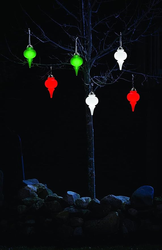 Xodus Innovations WP665-3 Battery Powered 8 Inch LED Finial Outdoor Decoration Ornaments, Pulsing Action, Dusk Sensor (Pack of 3), Light Green