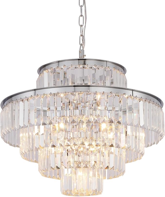 Modern Crystal Chandelier Ceiling Lights Luxury Chandeliers Hanging Raindrop Pendant Light Fixture for Dining Rooms Bedroom Entryway 13-Lights