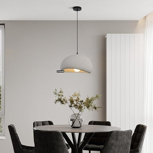 15.7in Wabi Sabi Pendant Light, Kitchen Island Lighting Fixture Ceiling Mount Japanese Lamp Japandi Chandelier for Dining Living Room Hallway Bedroom Restaurant Hanging Lamp, Grey 1 Pack