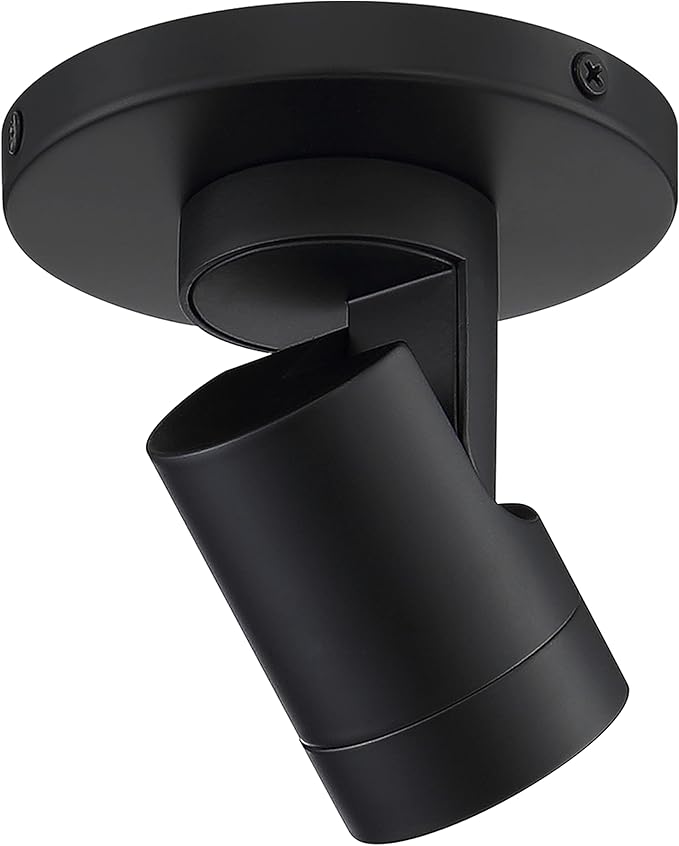 Nuvo Lighting 62/1105 12W LED Adjustable Barrel Monopoint Ceiling and Wall Spotlight, Black