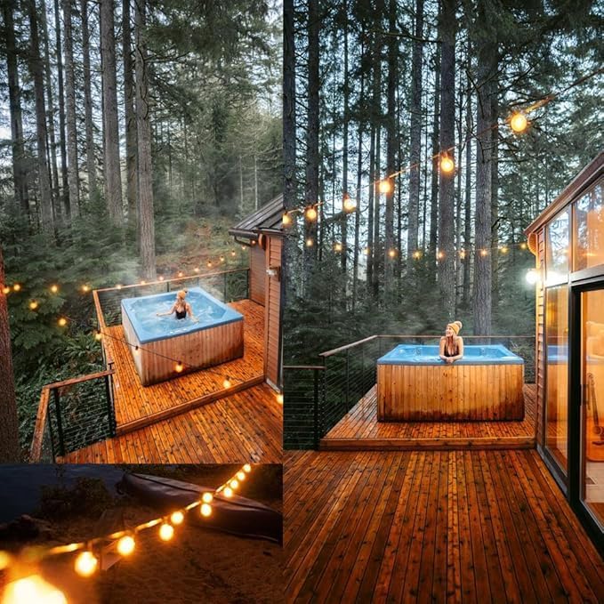 Outdoor String Lights 100ft LED Hanging Globe Patio Lights with G40 Shatterproof Bulbs(34+3 Bulbs), Spring Easter Gift for Men Women Waterproof Connectable Hanging Light Outdoor Decor Garden Backyard