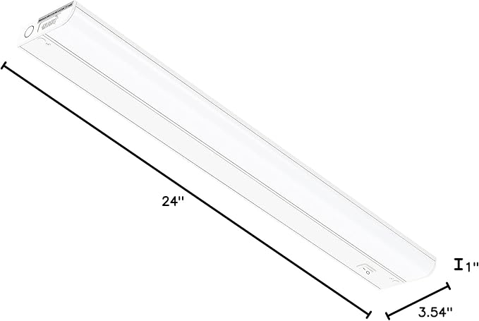 Inlight 24-inch Hardwired Only LED Under Cabinet Lighting, Soft White(3000K), Dimmable, Matte White Finished, ETL Listed, IN-0201-13-WH