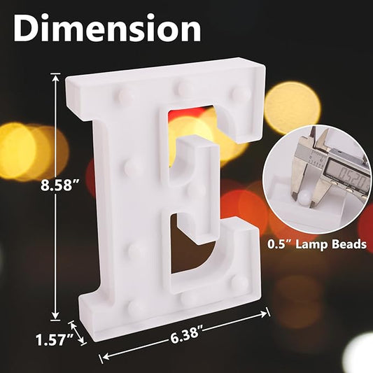 LED Marquee Sign Light Up Letters, Alphabet Light Up Letters Sign, Battery Powered LED Letter Lights for Night Light, Wedding, Birthday, Party, Christmas or Home Decor (Letter E)