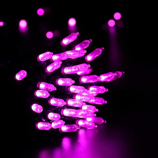 Brizled Pink Valentine Lights, 33ft 100 LED String Lights, Decorative Xmas Tree Light 120V UL Certified Connectable Valentine String Light Pink Mini Lighting for Indoor & Outdoor Wedding Room Party