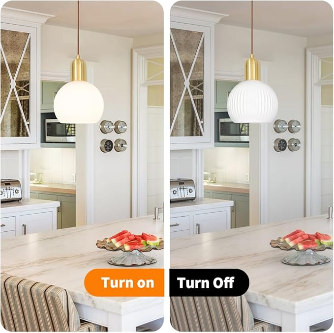 Mid Century Pendant Light with White Striped Glass, Ribbed Pendant Lighting, Brass Gold Kitchen Island Light, Globe Pendant Light Fixture, Adjustable Hanging Light for Barthroom Dining Room Hallway