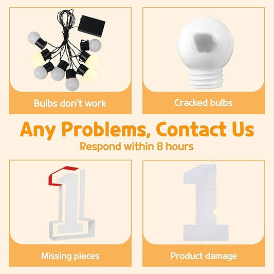 Marquee Numbers 3 Feet Tall Large Light Up Numbers 1st 16th 21st Wild One Birthday Decorations Big Yellow Light Outdoor Anniversary Decorations Balloon Arch Kit Party Backdrop 1