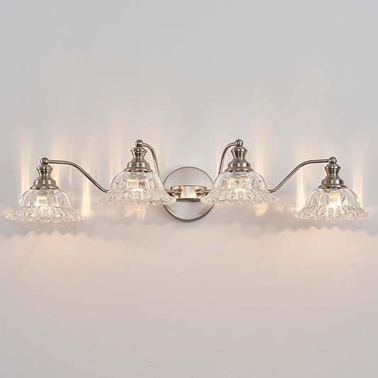 XIEDUN Brushed Nickel 4 Light Vanity Light