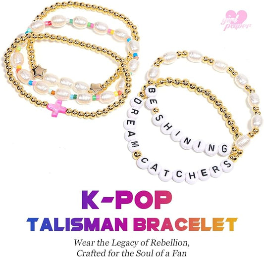 AICase for Kpop Stray Kids BTS Merch Toys Gifts Doll Bracelets Birthday Decorations 5 Pcs Stackable Stretch Friendship Beaded Bracelets k pop SKZ Cosplay Costume Jewelry Gifts for Fans Women Christmas