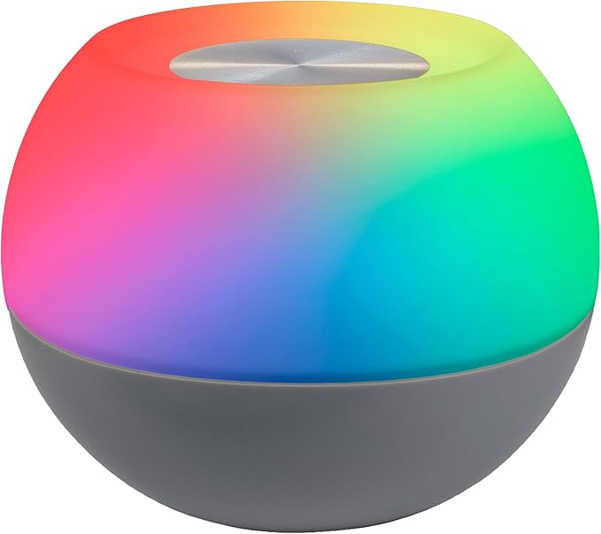 Enbrighten Color-Changing LED Lamp, Modern Night Light, Dimmable White & Vibrant RGB, Touch Sensor On/Off, Compact, Ideal for Bedside, Office, Dorm, Kid's Room, Gray, 48080